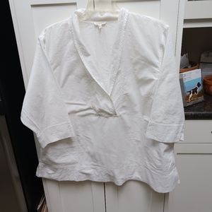 Eileen Fisher white gauze top size 2x